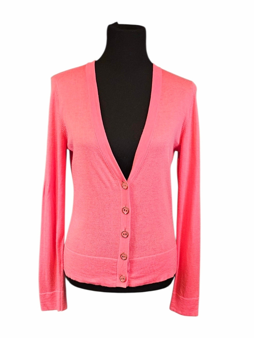 Lilly Pulitzer Coral Pink Lightweight Button Front Cardigan Large